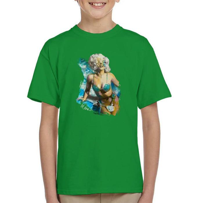 Sidney Maurer Original Portrait Of Lady Gaga Sea Shell Bikini Kids T-Shirt - Kids Boys T-Shirt