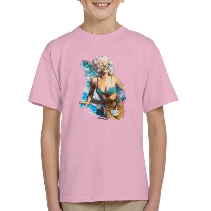Sidney Maurer Original Portrait Of Lady Gaga Sea Shell Bikini Kids T-Shirt - Kids Boys T-Shirt