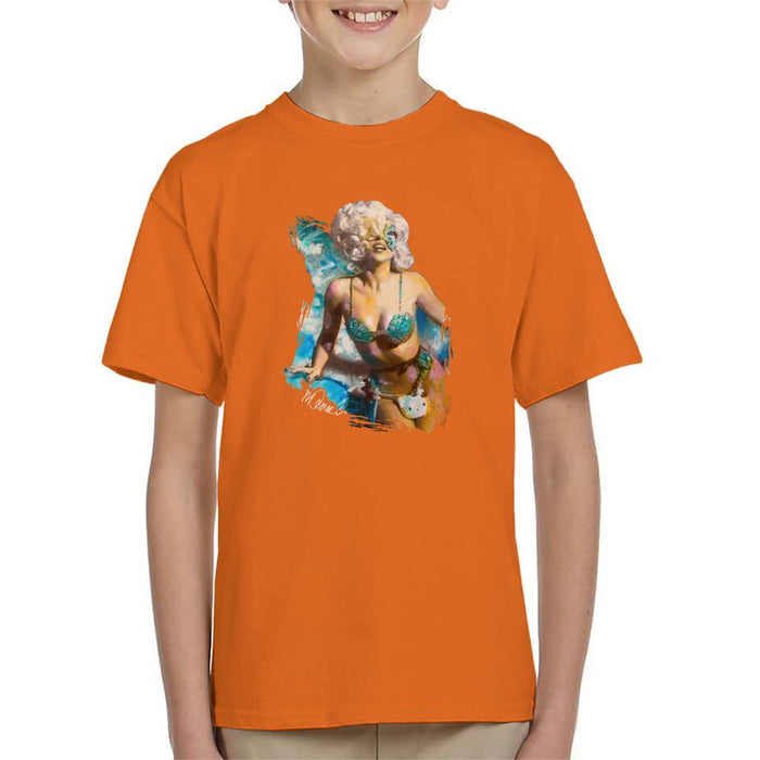 Sidney Maurer Original Portrait Of Lady Gaga Sea Shell Bikini Kids T-Shirt - Kids Boys T-Shirt