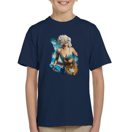 Sidney Maurer Original Portrait Of Lady Gaga Sea Shell Bikini Kids T-Shirt - Kids Boys T-Shirt