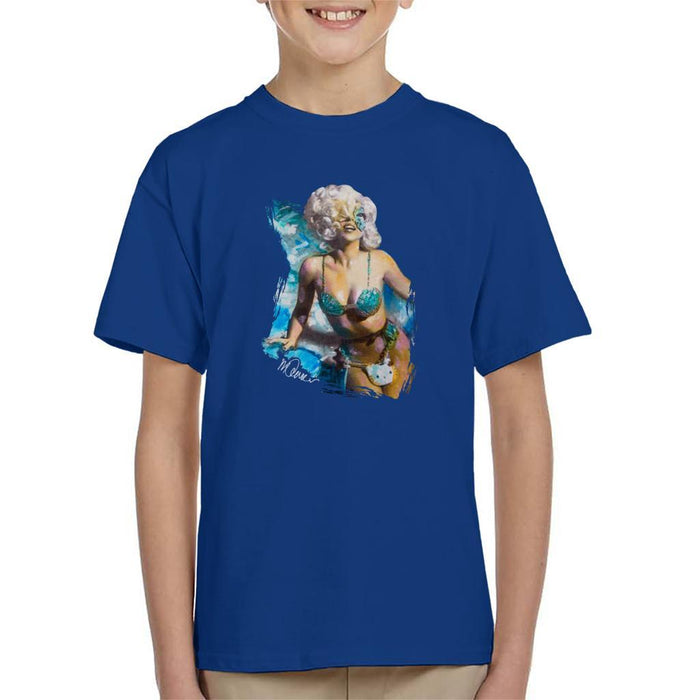 Sidney Maurer Original Portrait Of Lady Gaga Sea Shell Bikini Kids T-Shirt - Kids Boys T-Shirt