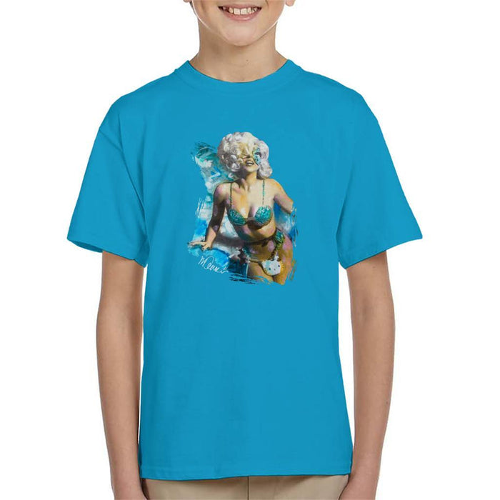 Sidney Maurer Original Portrait Of Lady Gaga Sea Shell Bikini Kids T-Shirt - Kids Boys T-Shirt