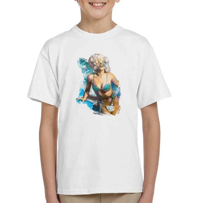 Sidney Maurer Original Portrait Of Lady Gaga Sea Shell Bikini Kids T-Shirt - Kids Boys T-Shirt