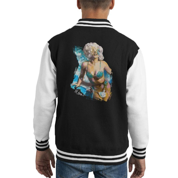 Sidney Maurer Original Portrait Of Lady Gaga Sea Shell Bikini Kids Varsity Jacket - Kids Boys Varsity Jacket