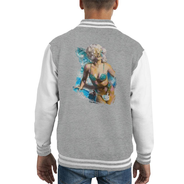 Sidney Maurer Original Portrait Of Lady Gaga Sea Shell Bikini Kids Varsity Jacket - Kids Boys Varsity Jacket