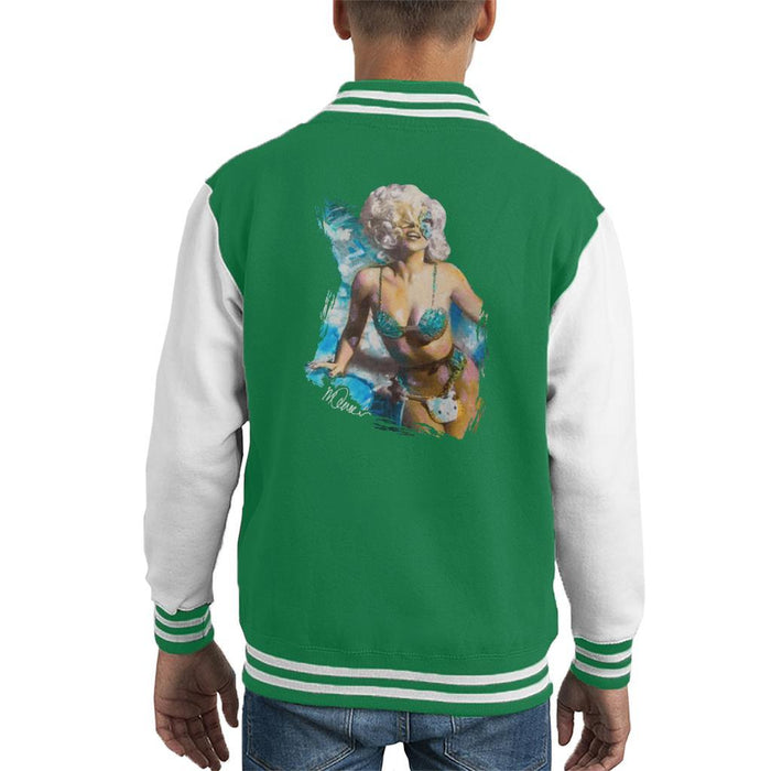 Sidney Maurer Original Portrait Of Lady Gaga Sea Shell Bikini Kids Varsity Jacket - Kids Boys Varsity Jacket