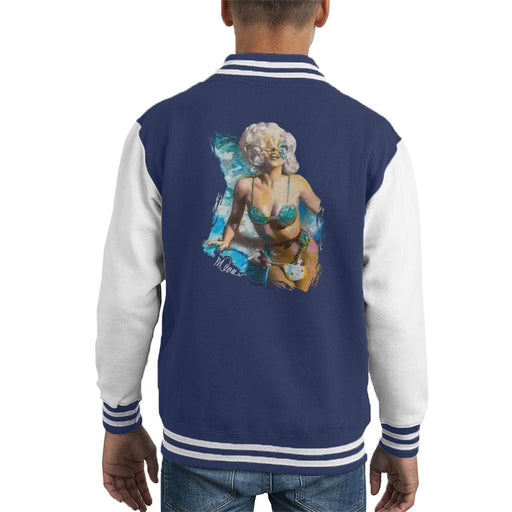 Sidney Maurer Original Portrait Of Lady Gaga Sea Shell Bikini Kids Varsity Jacket - Kids Boys Varsity Jacket