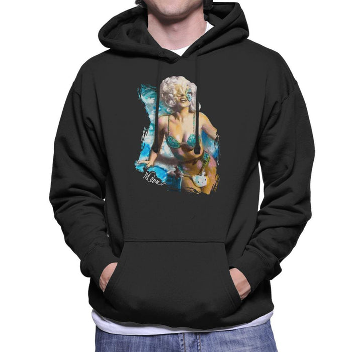 Sidney Maurer Original Portrait Of Lady Gaga Sea Shell Bikini Mens Hooded Sweatshirt - Mens Hooded Sweatshirt