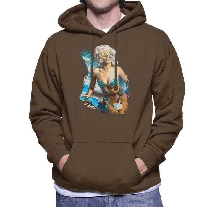 Sidney Maurer Original Portrait Of Lady Gaga Sea Shell Bikini Mens Hooded Sweatshirt - Mens Hooded Sweatshirt