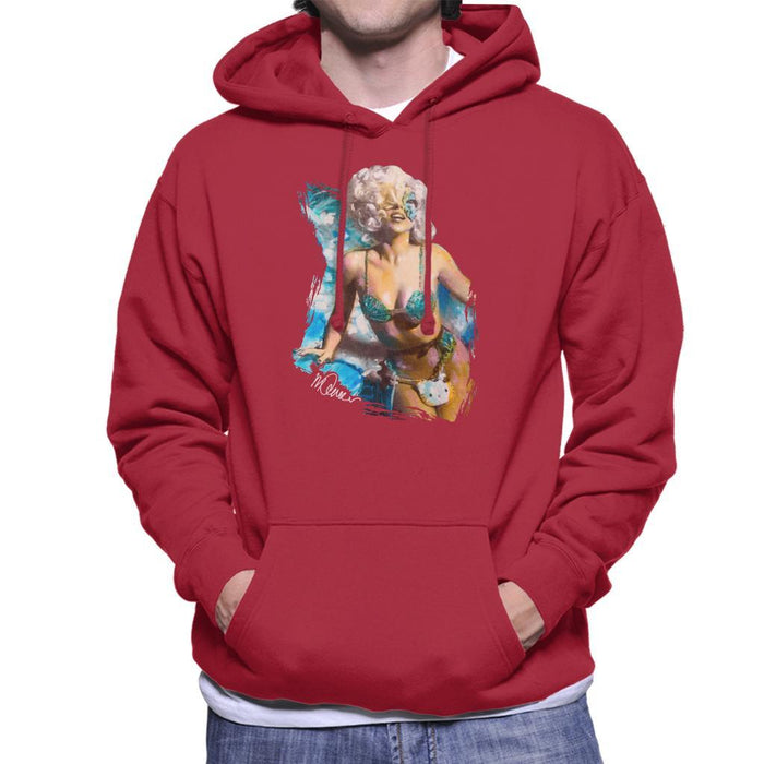Sidney Maurer Original Portrait Of Lady Gaga Sea Shell Bikini Mens Hooded Sweatshirt - Mens Hooded Sweatshirt