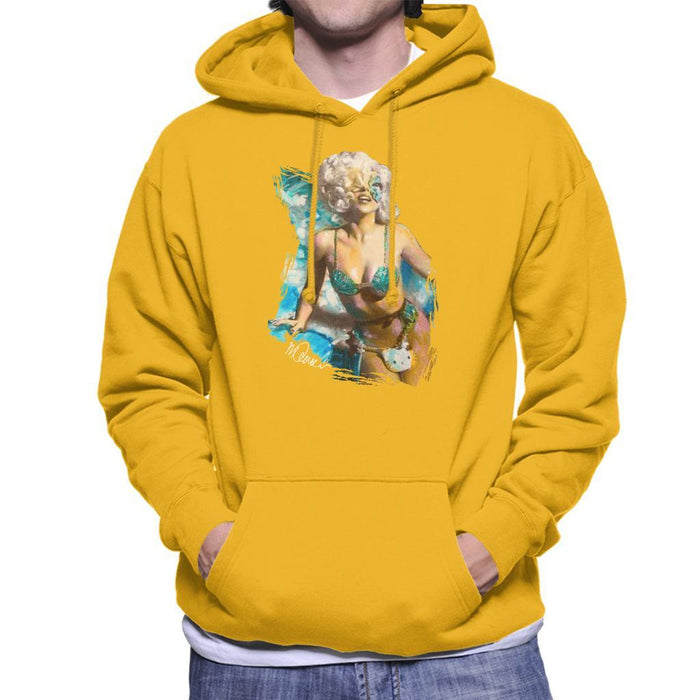 Sidney Maurer Original Portrait Of Lady Gaga Sea Shell Bikini Mens Hooded Sweatshirt - Mens Hooded Sweatshirt