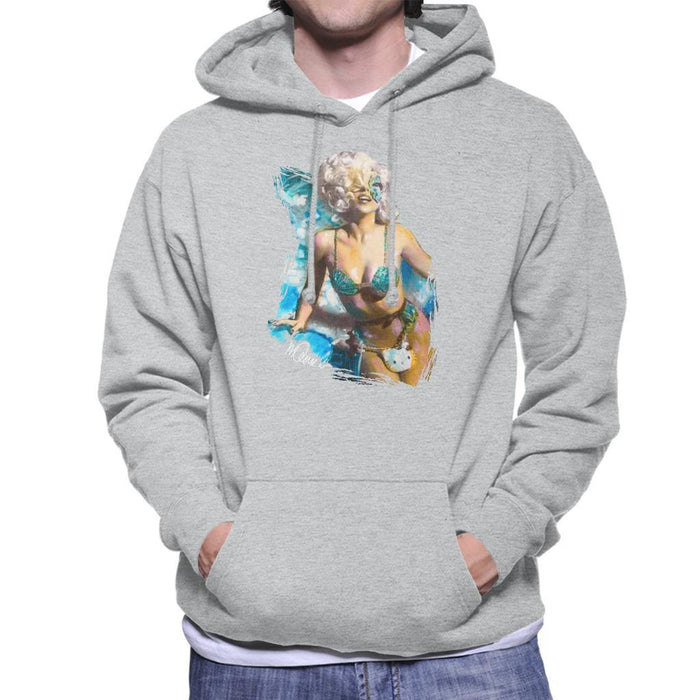 Sidney Maurer Original Portrait Of Lady Gaga Sea Shell Bikini Mens Hooded Sweatshirt - Mens Hooded Sweatshirt