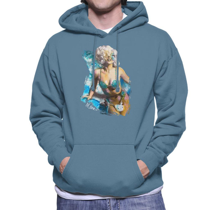Sidney Maurer Original Portrait Of Lady Gaga Sea Shell Bikini Mens Hooded Sweatshirt - Mens Hooded Sweatshirt