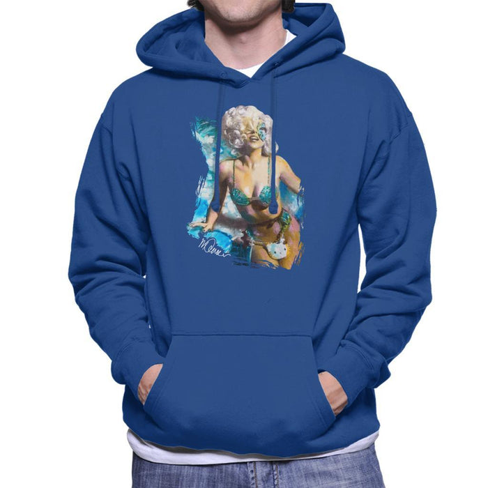 Sidney Maurer Original Portrait Of Lady Gaga Sea Shell Bikini Mens Hooded Sweatshirt - Mens Hooded Sweatshirt