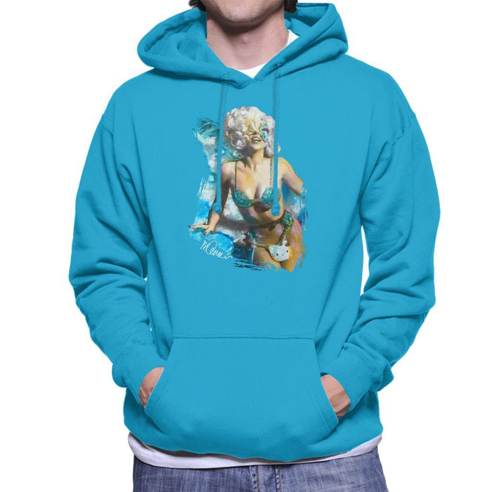 Sidney Maurer Original Portrait Of Lady Gaga Sea Shell Bikini Mens Hooded Sweatshirt - Mens Hooded Sweatshirt