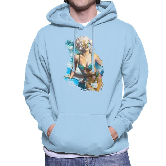 Sidney Maurer Original Portrait Of Lady Gaga Sea Shell Bikini Mens Hooded Sweatshirt - Mens Hooded Sweatshirt