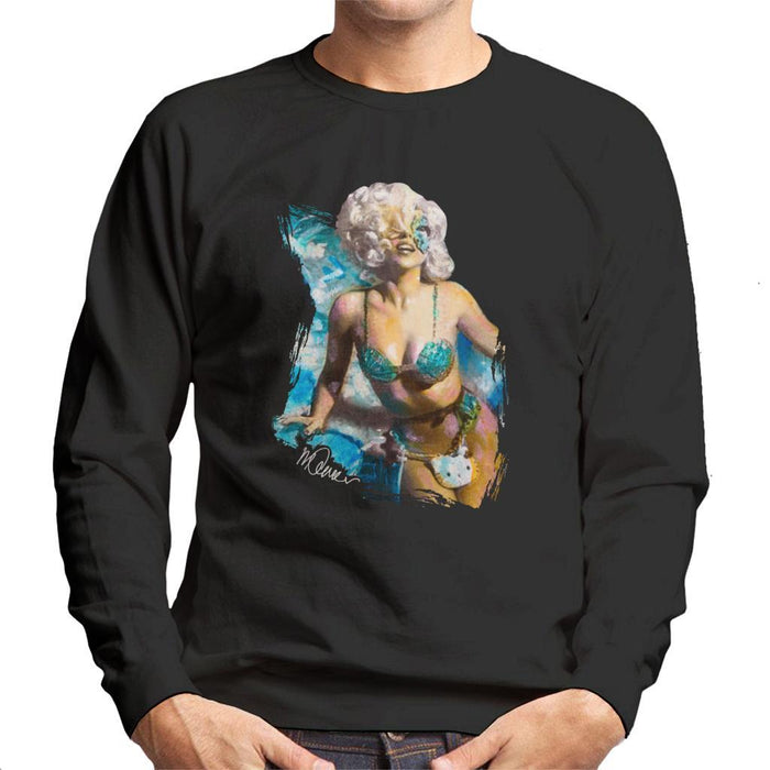 Sidney Maurer Original Portrait Of Lady Gaga Sea Shell Bikini Mens Sweatshirt - Mens Sweatshirt