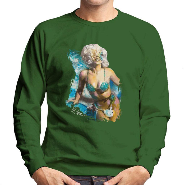 Sidney Maurer Original Portrait Of Lady Gaga Sea Shell Bikini Mens Sweatshirt - Mens Sweatshirt