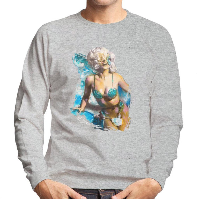 Sidney Maurer Original Portrait Of Lady Gaga Sea Shell Bikini Mens Sweatshirt - Mens Sweatshirt