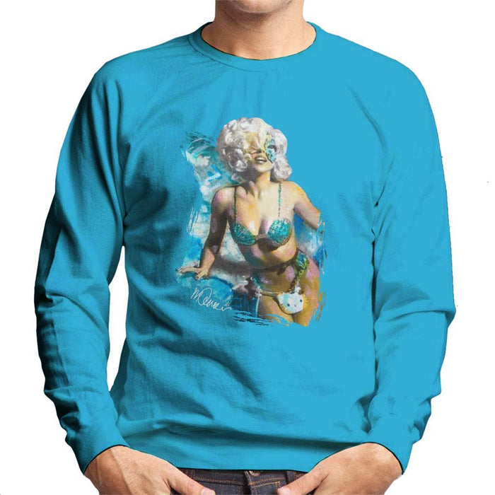 Sidney Maurer Original Portrait Of Lady Gaga Sea Shell Bikini Mens Sweatshirt - Mens Sweatshirt