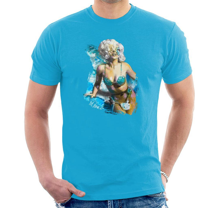 Sidney Maurer Original Portrait Of Lady Gaga Sea Shell Bikini Mens T-Shirt - Mens T-Shirt