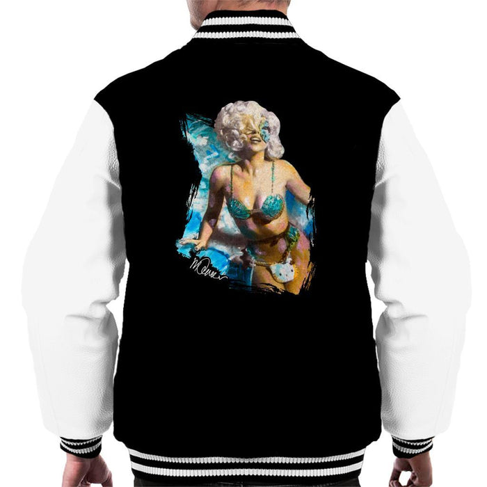 Sidney Maurer Original Portrait Of Lady Gaga Sea Shell Bikini Mens Varsity Jacket - Mens Varsity Jacket