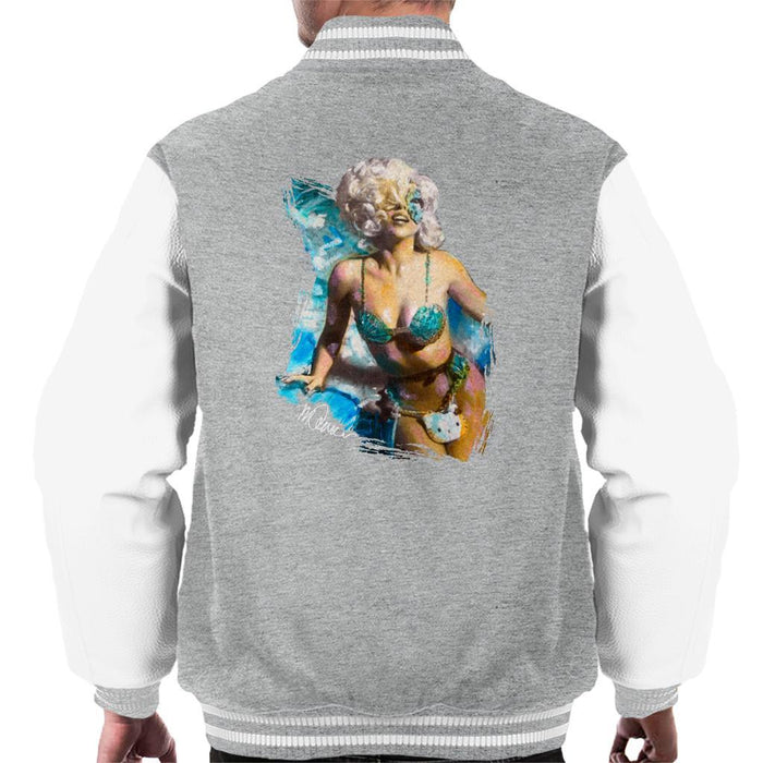 Sidney Maurer Original Portrait Of Lady Gaga Sea Shell Bikini Mens Varsity Jacket - Mens Varsity Jacket
