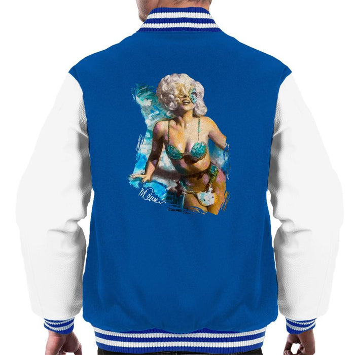 Sidney Maurer Original Portrait Of Lady Gaga Sea Shell Bikini Mens Varsity Jacket - Mens Varsity Jacket