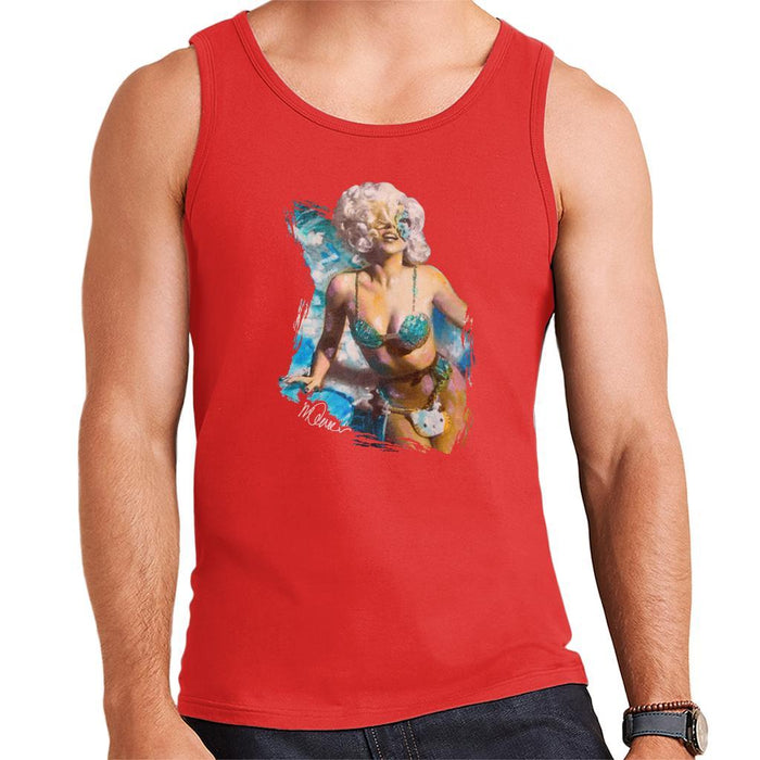 Sidney Maurer Original Portrait Of Lady Gaga Sea Shell Bikini Mens Vest - Mens Vest