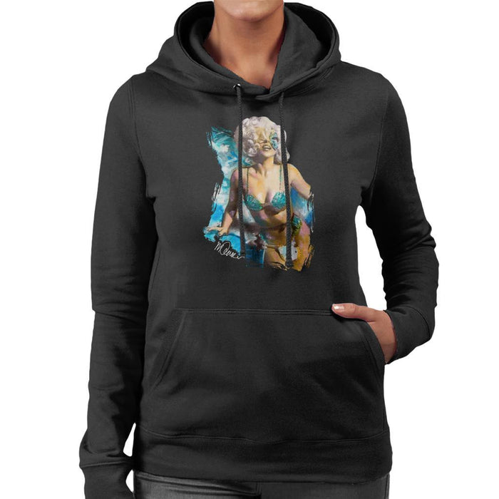 Sidney Maurer Original Portrait Of Lady Gaga Sea Shell Bikini Womens Hooded Sweatshirt - Womens Hooded Sweatshirt