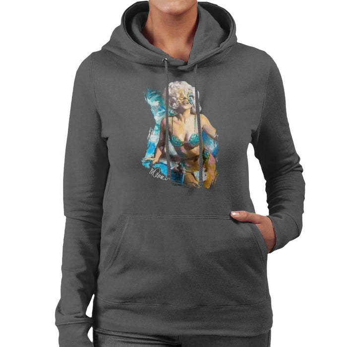 Sidney Maurer Original Portrait Of Lady Gaga Sea Shell Bikini Womens Hooded Sweatshirt - Womens Hooded Sweatshirt