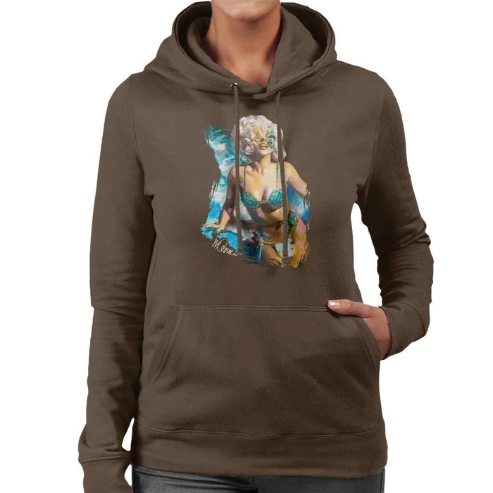 Sidney Maurer Original Portrait Of Lady Gaga Sea Shell Bikini Womens Hooded Sweatshirt - Womens Hooded Sweatshirt