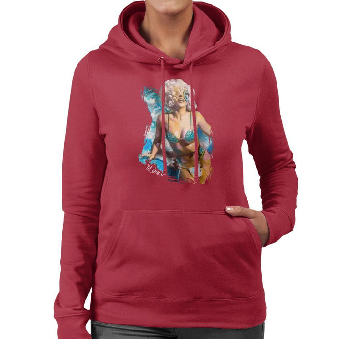 Sidney Maurer Original Portrait Of Lady Gaga Sea Shell Bikini Womens Hooded Sweatshirt - Womens Hooded Sweatshirt