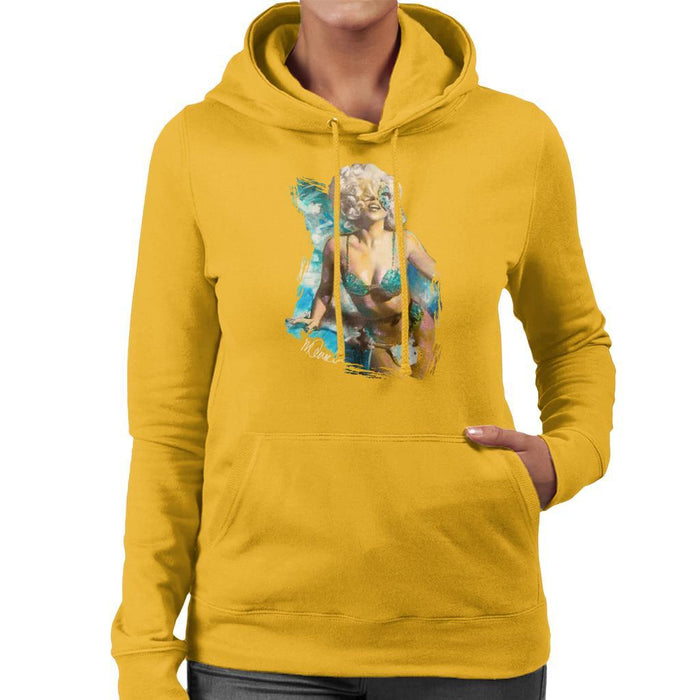 Sidney Maurer Original Portrait Of Lady Gaga Sea Shell Bikini Womens Hooded Sweatshirt - Womens Hooded Sweatshirt