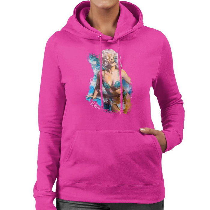Sidney Maurer Original Portrait Of Lady Gaga Sea Shell Bikini Womens Hooded Sweatshirt - Womens Hooded Sweatshirt