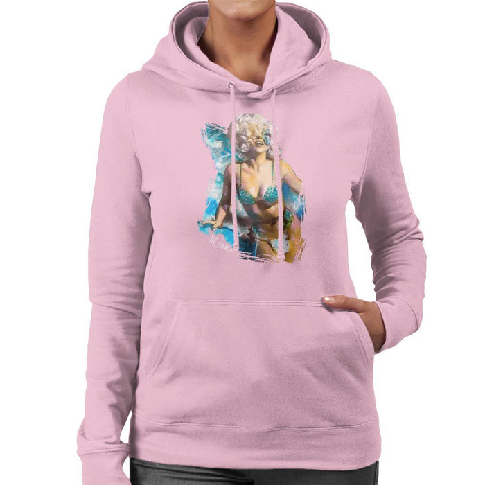 Sidney Maurer Original Portrait Of Lady Gaga Sea Shell Bikini Womens Hooded Sweatshirt - Womens Hooded Sweatshirt