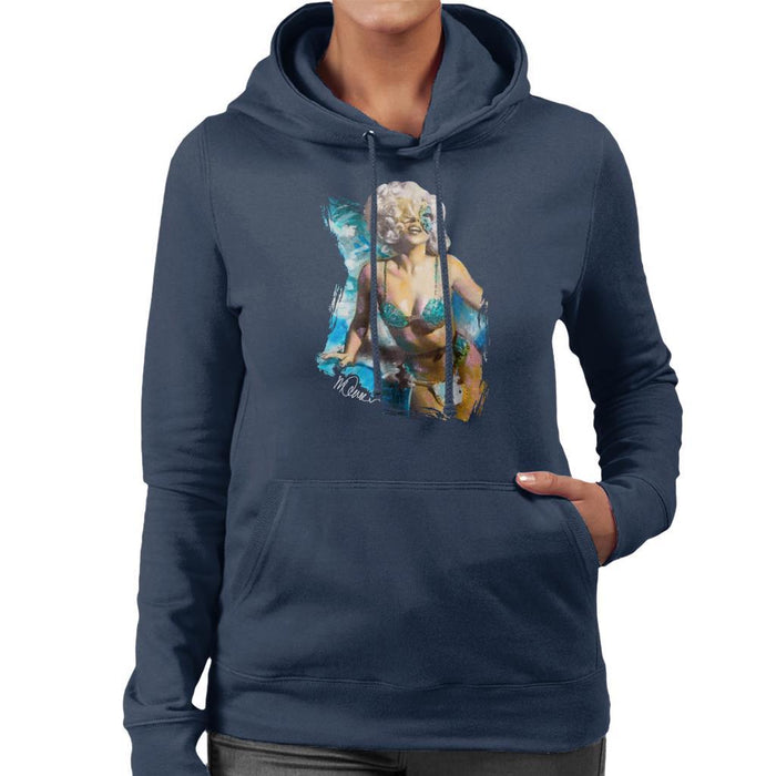 Sidney Maurer Original Portrait Of Lady Gaga Sea Shell Bikini Womens Hooded Sweatshirt - Womens Hooded Sweatshirt