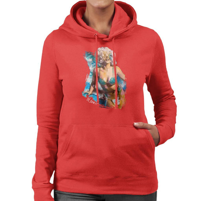 Sidney Maurer Original Portrait Of Lady Gaga Sea Shell Bikini Womens Hooded Sweatshirt - Womens Hooded Sweatshirt