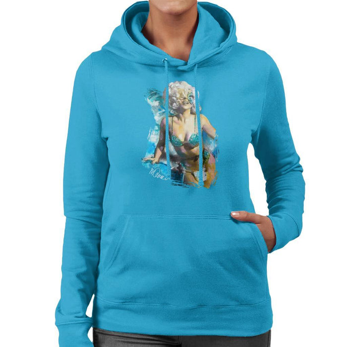 Sidney Maurer Original Portrait Of Lady Gaga Sea Shell Bikini Womens Hooded Sweatshirt - Womens Hooded Sweatshirt