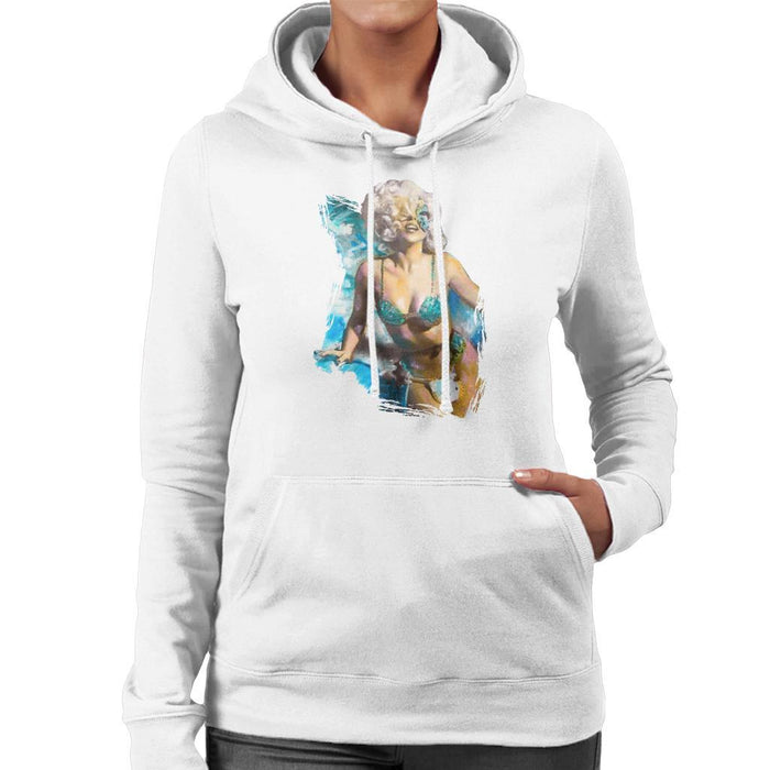 Sidney Maurer Original Portrait Of Lady Gaga Sea Shell Bikini Womens Hooded Sweatshirt - Womens Hooded Sweatshirt