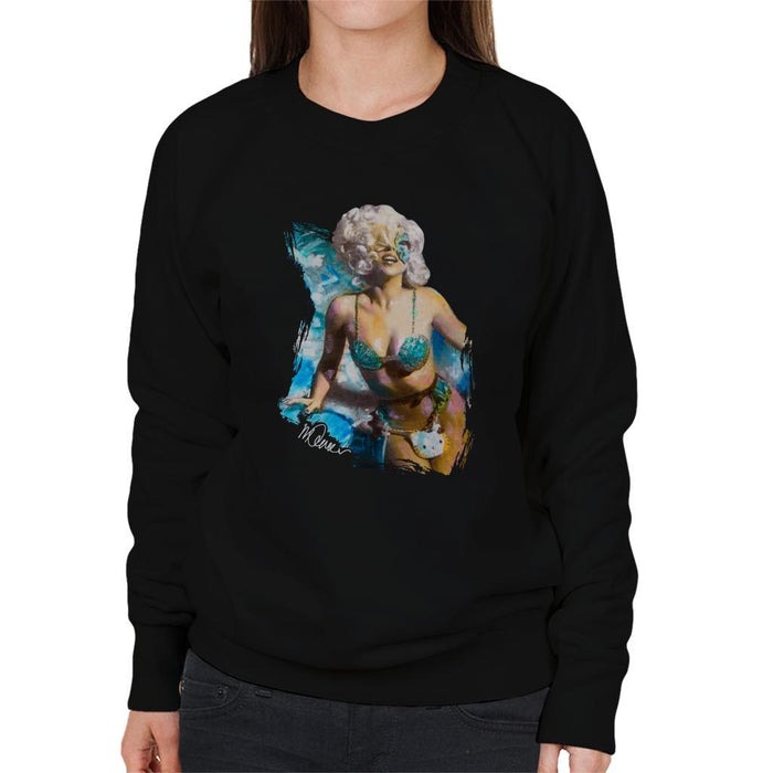 Sidney Maurer Original Portrait Of Lady Gaga Sea Shell Bikini Womens Sweatshirt - Womens Sweatshirt