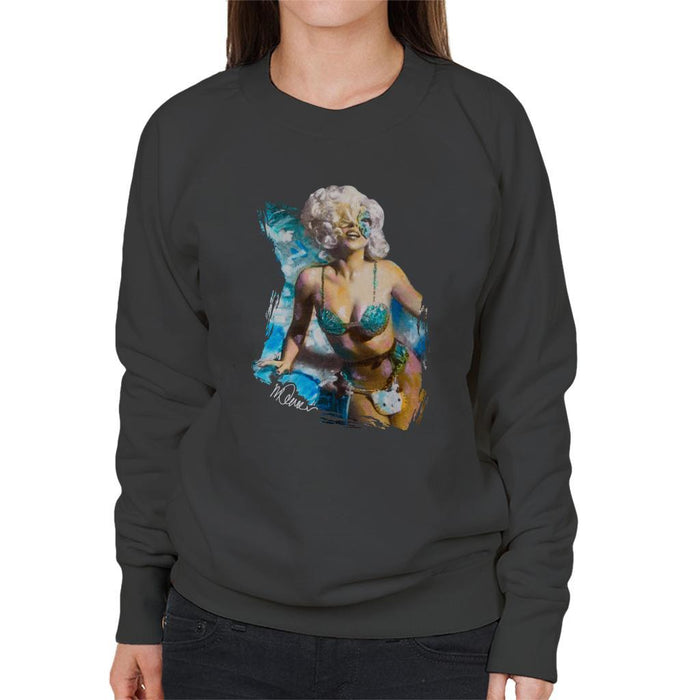 Sidney Maurer Original Portrait Of Lady Gaga Sea Shell Bikini Womens Sweatshirt - Womens Sweatshirt