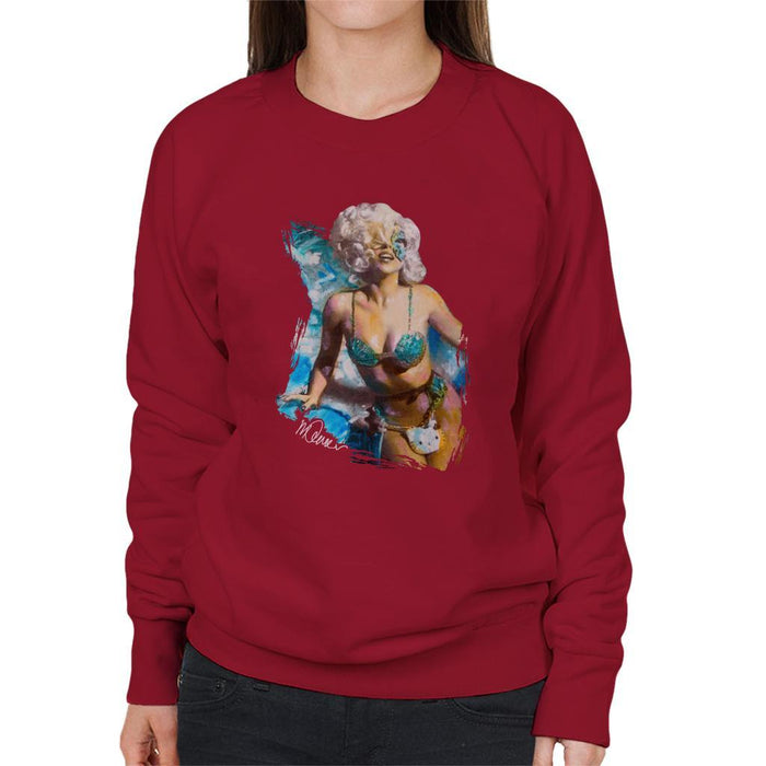 Sidney Maurer Original Portrait Of Lady Gaga Sea Shell Bikini Womens Sweatshirt - Womens Sweatshirt