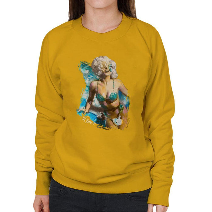 Sidney Maurer Original Portrait Of Lady Gaga Sea Shell Bikini Womens Sweatshirt - Womens Sweatshirt