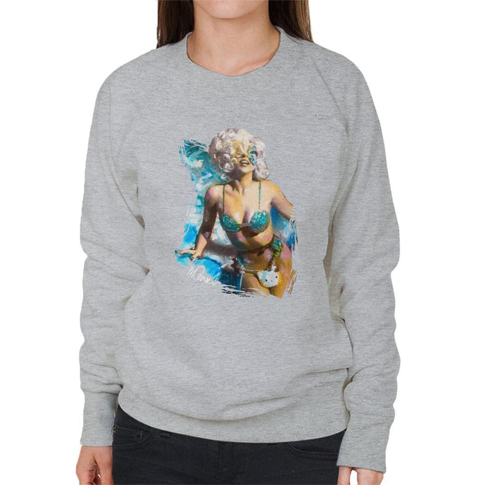 Sidney Maurer Original Portrait Of Lady Gaga Sea Shell Bikini Womens Sweatshirt - Womens Sweatshirt