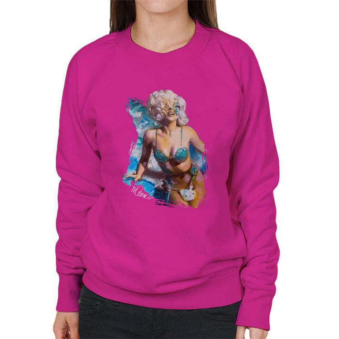 Sidney Maurer Original Portrait Of Lady Gaga Sea Shell Bikini Womens Sweatshirt - Womens Sweatshirt