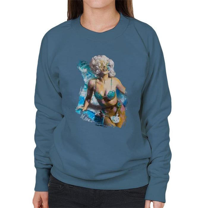 Sidney Maurer Original Portrait Of Lady Gaga Sea Shell Bikini Womens Sweatshirt - Womens Sweatshirt