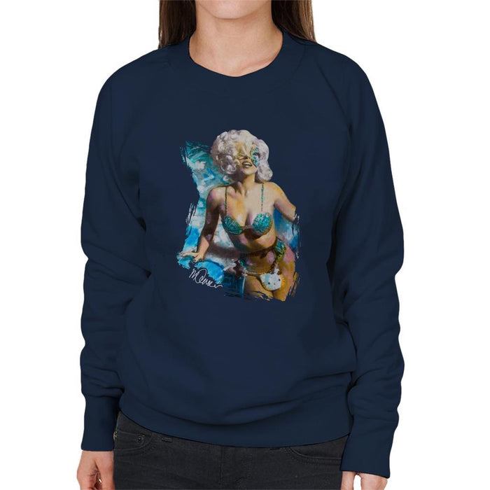 Sidney Maurer Original Portrait Of Lady Gaga Sea Shell Bikini Womens Sweatshirt - Womens Sweatshirt