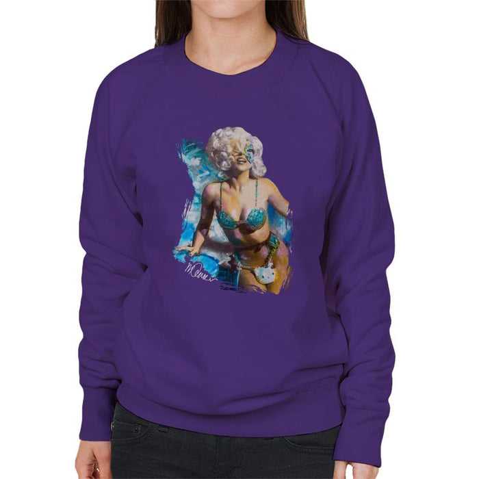 Sidney Maurer Original Portrait Of Lady Gaga Sea Shell Bikini Womens Sweatshirt - Womens Sweatshirt