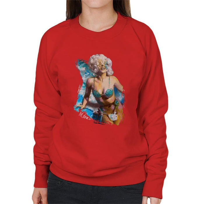 Sidney Maurer Original Portrait Of Lady Gaga Sea Shell Bikini Womens Sweatshirt - Womens Sweatshirt